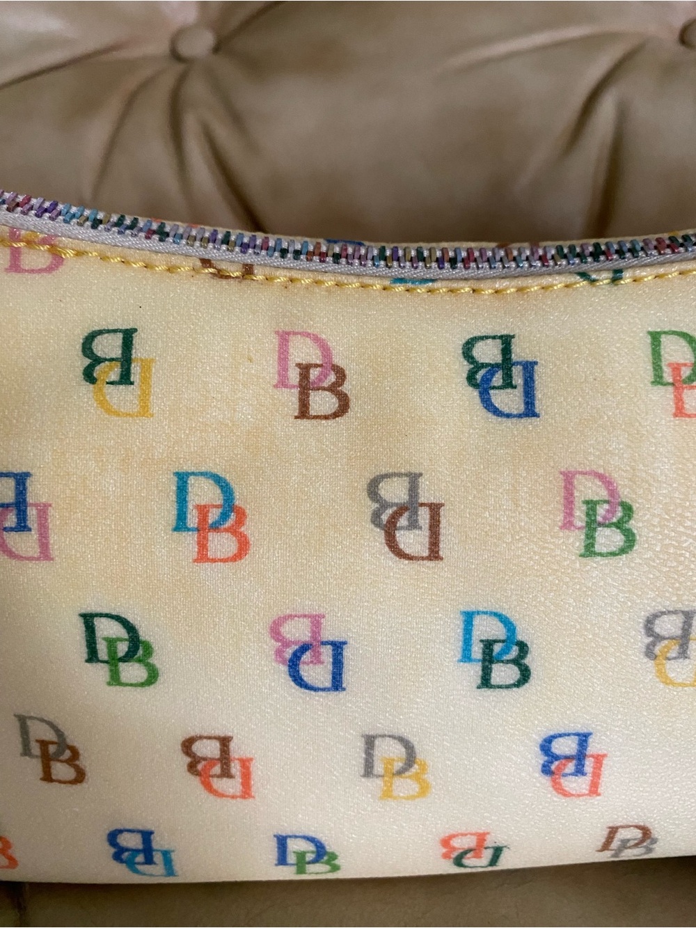 Vintage Dooney & Bourke Mini Handbag USA Pink Heart Rainbow - Picture 10 of 16